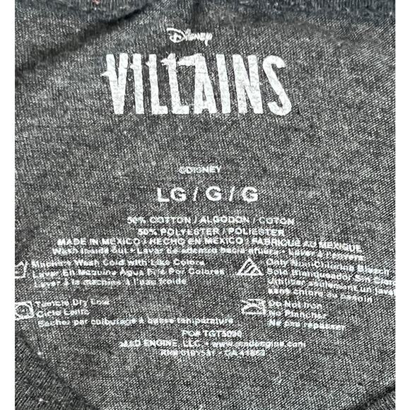 Disney Villains Graphic T-Shirt Size Large - Charcoal Tee with Iconic Villains - Picture 5 of 8